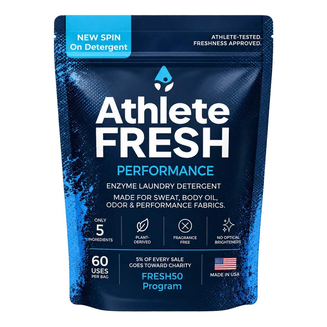 Athlete Fresh Performance enzyme laundry detergent pouch